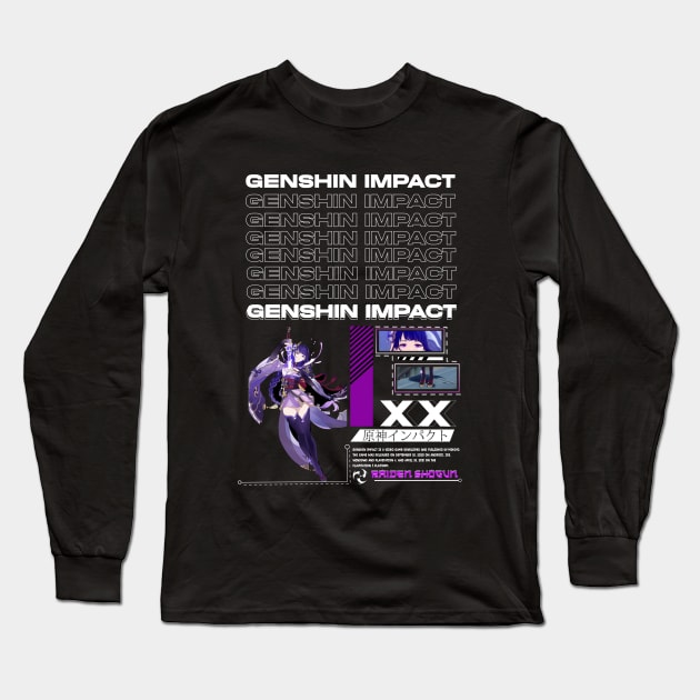 Raiden Shogun - Ghenshin Impact Long Sleeve T-Shirt by Araki Shop